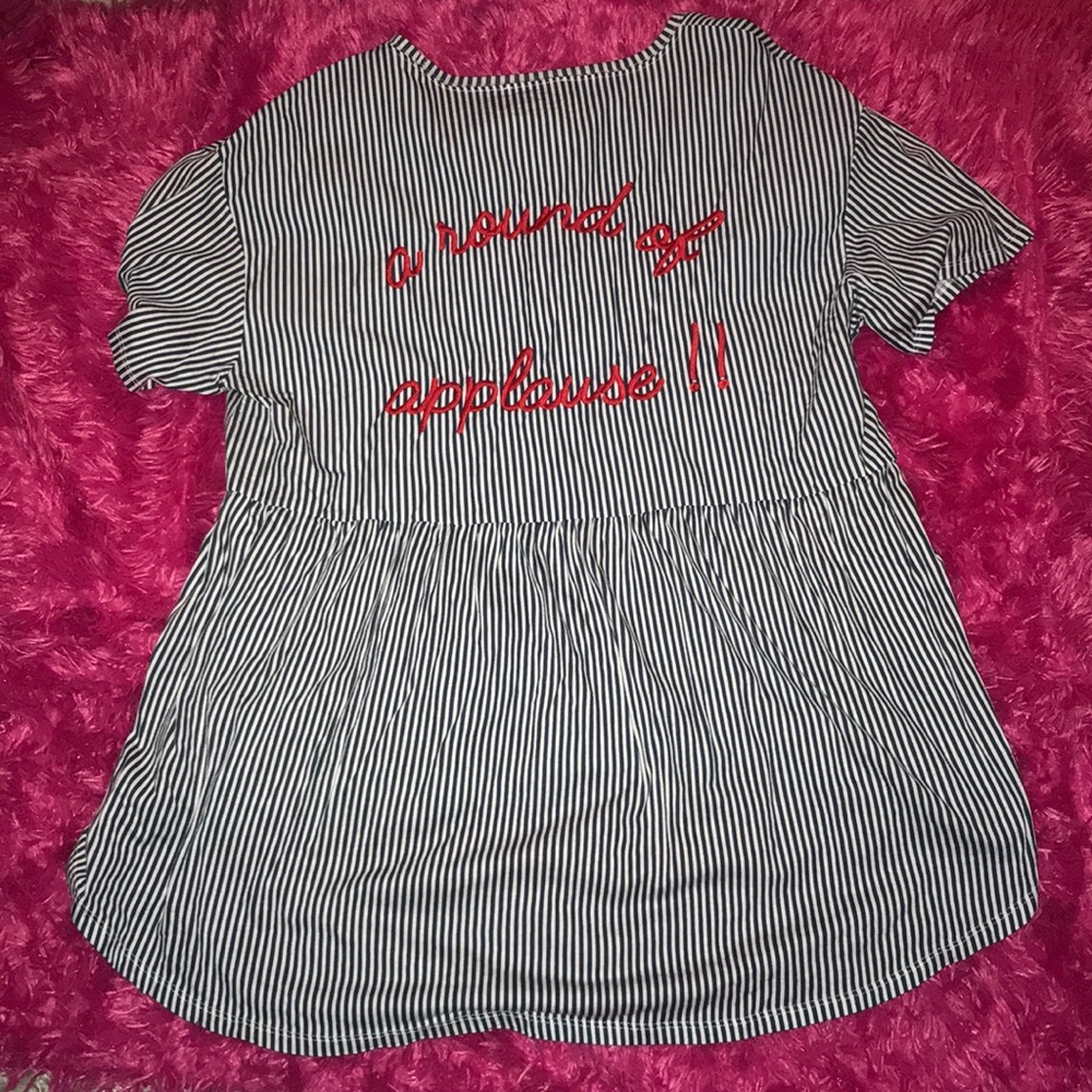 Zara Oversized Blue and White Striped Shirt